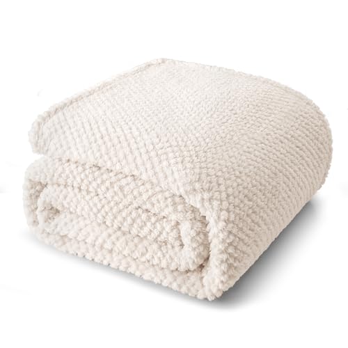 Whale Flotilla Queen Size Fuzzy Fleece Blanket for Bed, 90x90 Inch Fluffy Warm Soft Jacquard Blankets for All Season, Ligh...