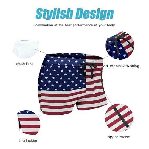COOFANDY Men's Square Leg Swim Briefs Athletic Quick Dry Bathing Suit Square Leg Board Short for Men