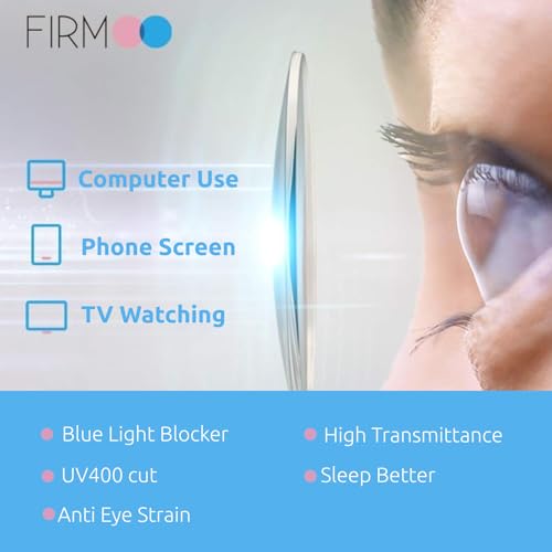 Firmoo Blue Light Glasses Artistic Hand-Painted Hexagonal UV Protection & Replaceable Lenses for Women Men