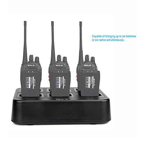 Retevis Six-Way Charger Compatible with H-777, H-777H, Baofeng BF-888S, BF-88ST Two Way Radio and Battery, Multi Unit Walkie Talkie Charger (1 Pack)