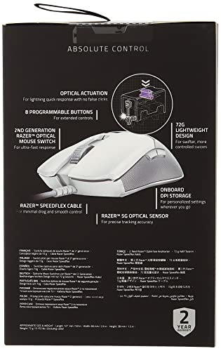Razer Viper Ultralight Ambidextrous Wired Gaming Mouse: 2nd Generation Optical Mouse Switches 5G Optical Sensor - 71g Ligh...