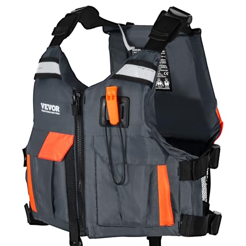 VEVOR Life Vest for Watersports (PFD), Life Jacket with Waterproof Nylon & 80N Buoyancy, Life Vest/Jacket for Any Water Ac...