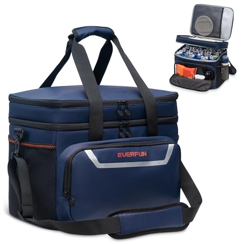EVERFUN Small Cooler Lunch Box Mini Leak-Proof Soft Double Deck 24 Can Personal Insulated Collapsible Portable Waterproof ...