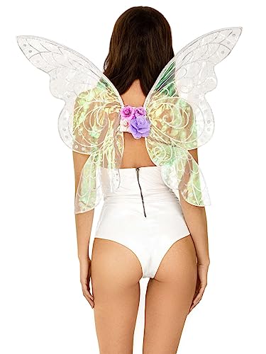 Leg Avenue Women's Assorted Iridescent Fairy Wings Adult Fairy Costume, Florals