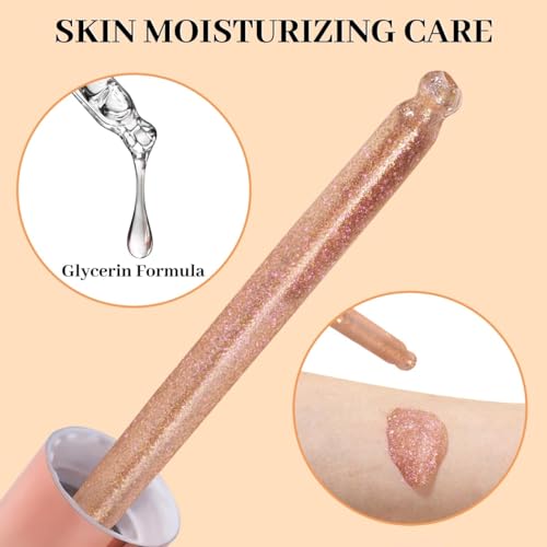 UCANBE Hydrating Body Glitter Dewy Highlighter Makeup Luminizer Drops Body Shimmer Liquid Face Glow Sparkles for Women Gif...