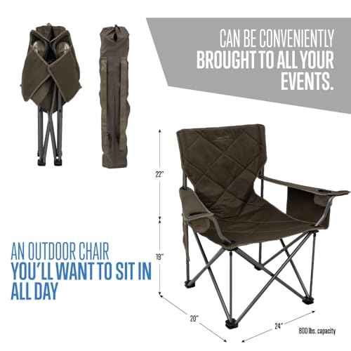 ALPS Mountaineering King Kong Camping Chairs for Adults with Mesh Cup Holders and Pockets, Built Durable and Reliable with Compact Foldable Steel Frame