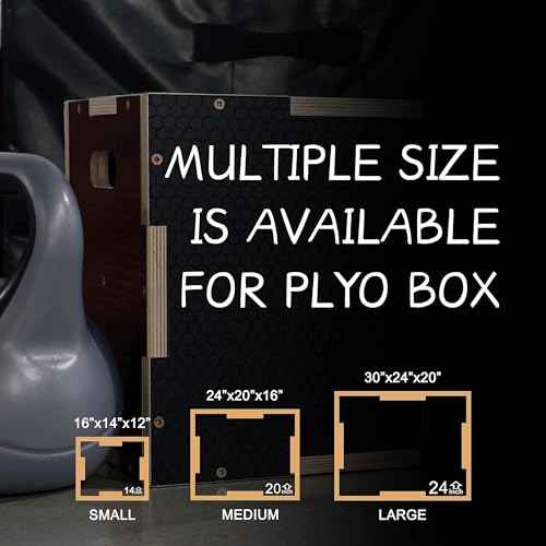 Fitvids 3-in-1 Non-Slip Wooden Plyo box, Plyometric Jump Box for Home Gym, Step Up Box for Workout Training, Lunges, Squats, Dips, 550lbs Weight Capacity, Multiple Sizes