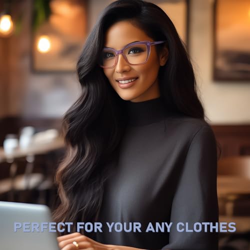 ORANZI Reading Glasses Women, 3 pack Fashion Oversized Blue Light Readers Women, Spring Hinge Cat Eye Glasses Anti Eyestrain
