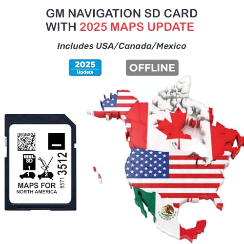 Premium 2025 Navigation SD Card Update, Latest Map for 2019-2023 GM Vehicles with Buick, Cadillac, Chevrolet, GMC, USA/CA...