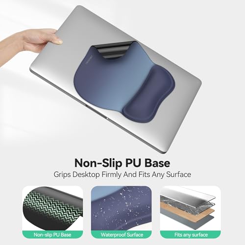 TECKNET Gel Mouse Pad with Wrist Rest, Ergonomic Office Mousepad with Wrist Support - Non-Slip & Smooth Surface Comfortabl...