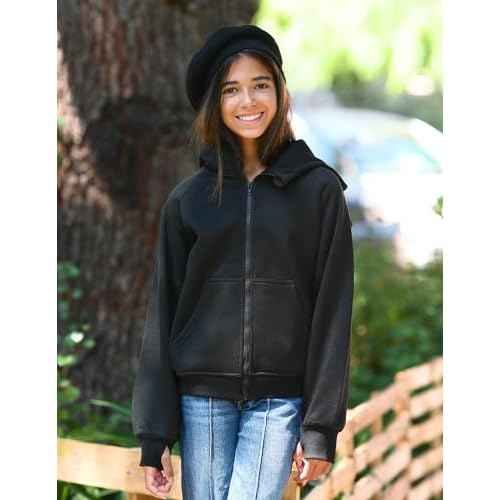 Arshiner Girls Zip Up Hoodies Teen Hooded Sweatshirts Fleece Jackets Kids Fall Fashion Outfits Winter Clothes