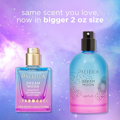 Pacifica Dream Moon Womens Spray Perfume 1 fl oz – Long-Lasting Floral Woody Fragrance for Her - Rose, Patchouli, Sandalwood – 100% Vegan, Cruelty-Free, Phthalate-Free Fragrance