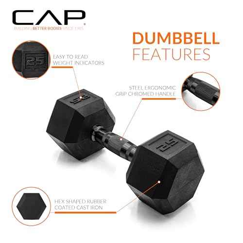 CAP 50 lbs Coated Dumbbell Set | Multiple Styles