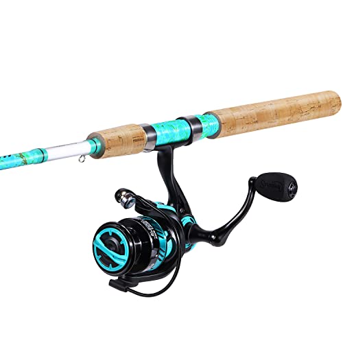 Sougayilang Fishing Rod and Reel Combo, 2-Piece 5-Foot 6-Inch Graphite & Fiberglass Rod, Durable and Strong, Quickset Ant...