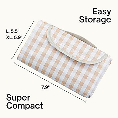 ESLA Cute Gingham Picnic Blanket, Waterproof Foldable, in Large 80x60in and Extra Large 80x80in, Portable Compact Beach Bl...