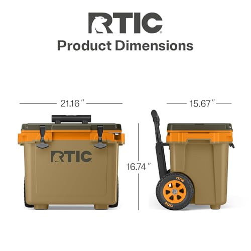 RTIC 22 QT Ultra-Light Wheeled Cooler with Handle, Hard Insulated Portable Ice Chest Box for Beach, Drink, Beverage, Campi...