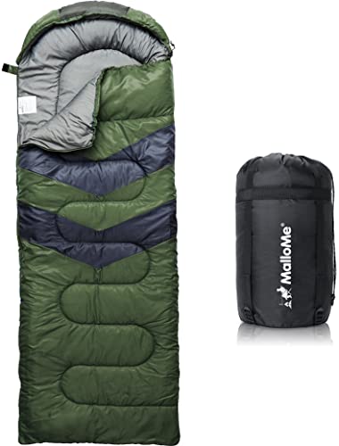 MalloMe Sleeping Bags for Adults Cold Weather & Warm - Backpacking Camping Sleeping Bag for Kids 10-12, Girls, Boys - Ligh...