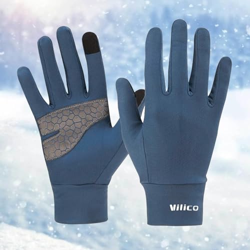 Touchscreen Running Gloves - Lightweight Thermal Anti-Slip Gloves with Portable Buckle for Outdoor Sports and Winter Activ...