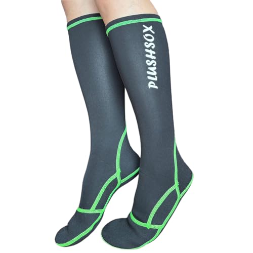 PLUSHSOX Premium Long Neoprene Wet Wading socks, no Bunching at Ankle, Wader Sock for Surfing Diving Fly Fishing, Gift Socks