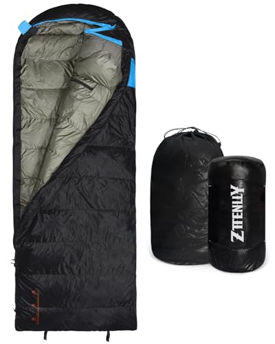 ZTTENLLY Down Sleeping Bag for Adults - Lightweight & Compact for Backpacking, Camping and Hiking - 45-52 Degree and 3 Sea...