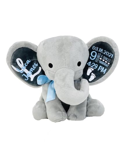 Up2ournecksinfabric, Personalized Keepsake, Stuffed Animal, Newborn, Birth Announcement Stuffed Animal,