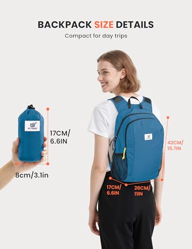 SKYSPER Hiking Backpack Ultralight Packable RFID Travel Daypack Small Nylon Stuff Pack 16L Outdoor Bag for Women Men