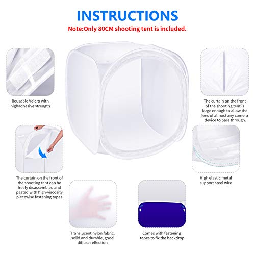 Neewer® 24x24 inch/60x60 cm Photo Studio Shooting Tent Light Cube Diffusion Soft Box Kit with 4 Colors Backdrops (Red Dark...