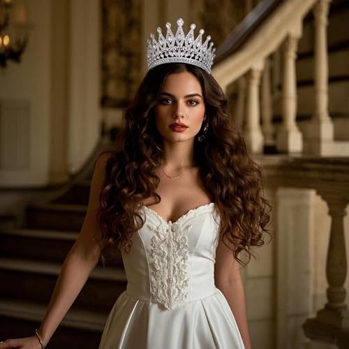 Tiaras and Crowns for Women,Wedding Tiara for Bride,Rhinestone Queen Crown,Crystal Costume Hair Accessories for Birthday P...