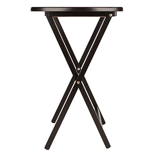 Winsome Cade Set of 2 Foldable Snack Tables, Oversized, for Living Room, 25", No Assembly, Coffee