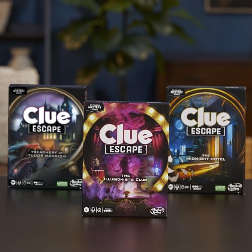 Clue Escape: The Illusionist’s Club Board Game | Escape Room Family Game | 1-Time Solve Mystery | Ages 10+ | 1-6 Players | Difficulty 4 | 90-120 Mins. (Amazon Exclusive)