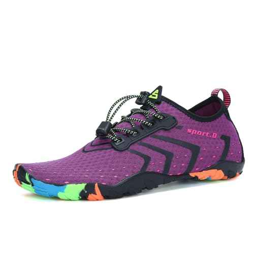 SAGUARO Water Shoes for Women - Barefoot Quick-Dry Aqua Sock, Lightweight, Breathable for Swimming, Beach and Outdoor Activities Size 5.5-10.5