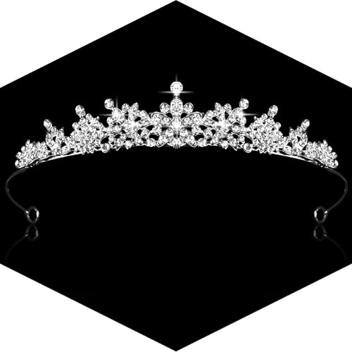 CUBACO Silver Tiara Crown for Women Girls Rhinestone Wedding Tiaras Crown for Bride Crystal Princess Crowns for Birthday P...