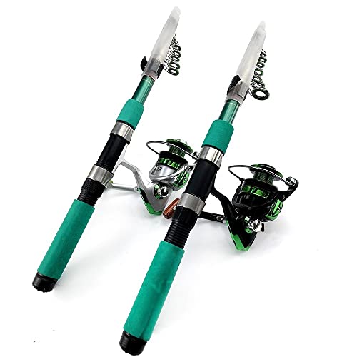 1.8m 2.1m 2.4m 2.7m 3.0m 3.6m Telescopic Fishing Rod and Reel Combo Set Spinning Fishing Rod Pole Travel Sea