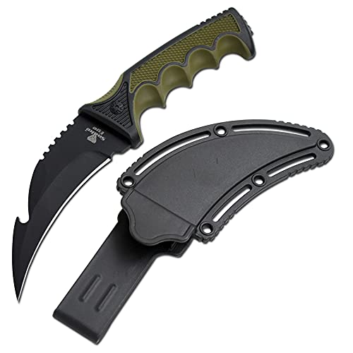 Snake Eye Tactical 9" Hunting Survival Knife Curve Saw Back Blade With Molded Sheath. (GN-3)