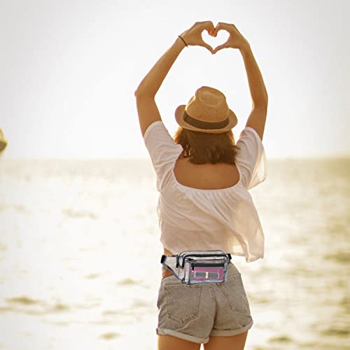 Clear Fanny Pack Stadium Approved Transparent Waist Bag for Women,Fashion Belt Bag Bum Bag for Festival Travel Beach Conce...