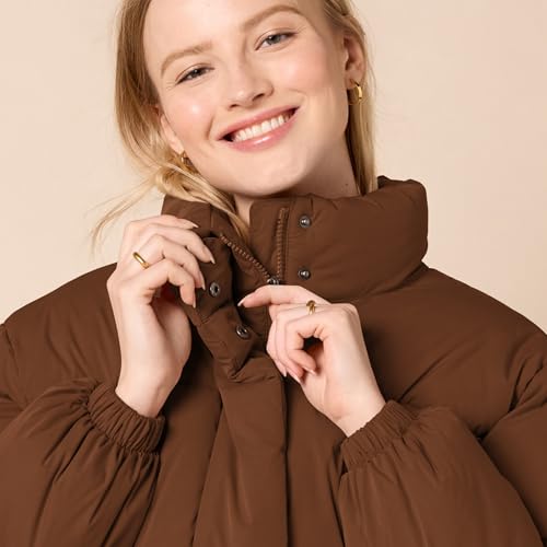 Amazon Essentials Womens Cropped Full-Zip Puffer Jacket (Quilted Matte or Sherpa Fleece)