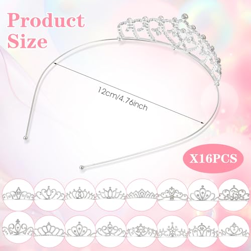 Yuanan 16 PCS Tiaras and Crowns for Women, Tiaras Bulk Princess Crowns Sparkly Rhinestone Tiara Set Tiara Headband for Wom...