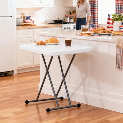ZenStyle 3 ft Adjustable Folding Table, Indoor Outdoor Portable Plastic Dining Card Table Utility Table for Camping Dining...