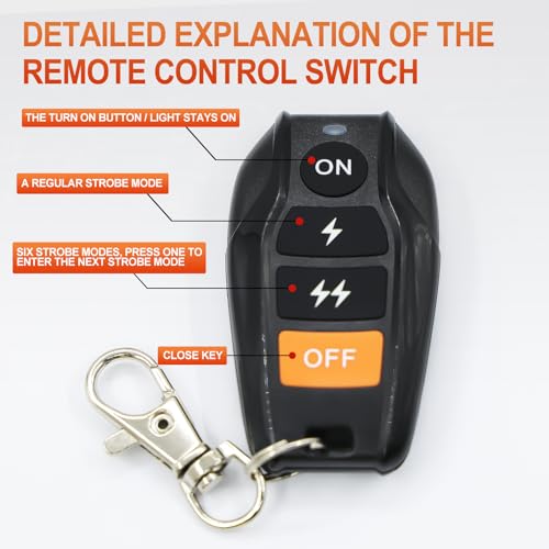 UFsenten LED Lights Bar Remote Control Trailer Wiring Harness Kit DC12V 14AWG On-Off Switch Power Relay Blade Fuse for Led...