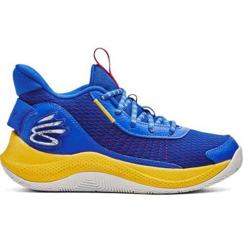 Under Armour Big Kids Grade School Curry 3Z7 Basketball Shoes 3026623 (Blue/White/White, US Footwear Size System, Big Kid, Numeric, Medium, 5.5)