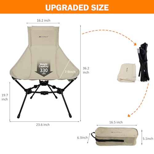 Car Camping Tarp Tailgate & Backpacking Chairs, AYAMAYA 14 x 16 FT Extra Large Car Tent Tarp, Ultralight Folding High Back...