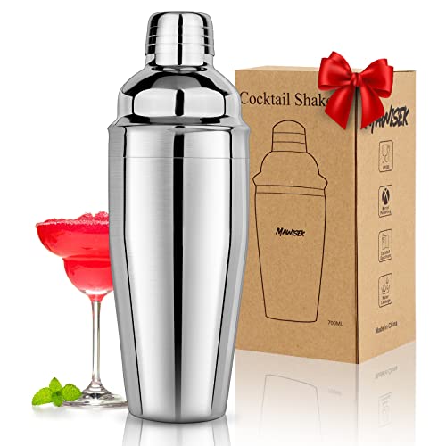 Cocktail Shaker 25oz Martini Shaker Drink Shaker Bar tools with Built-In Strainer for Bartender, Professional 18/8 Stainle...