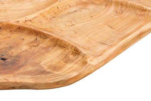 TJ Global Natural Root Wood Serving Platter Tray Board for Cheese, Appetizer, Charcuterie, Bread, Snacks, or Decor Display...