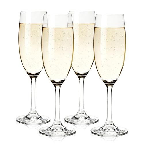 True Cuvée Champagne Flutes, Elegant Champagne Glasses Gift Set, Perfect for Sparkling Wine, Prosecco, Mocktails, Wedding ...