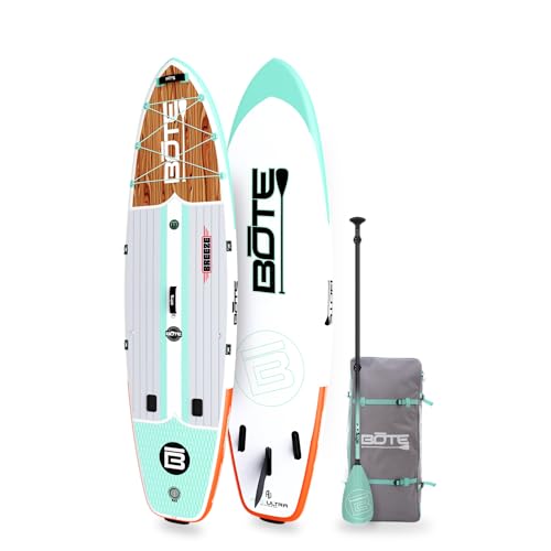 BOTE 10' FT 6" Breeze Aero Inflatable Stand Up Paddle Board, MAGNEPod Compatible Blow Up iSUP Great for Adults Kids Family...