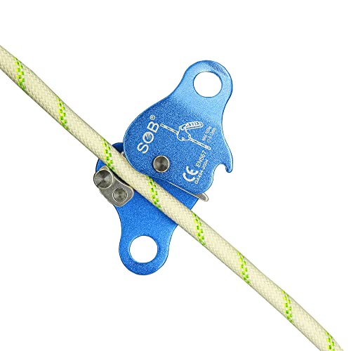 SOB Climbing Fall Protection Belay Device Ascender Protect Aluminum Magnesium Alloy Climbing Ascent Rope Grip Clamp for Mo...