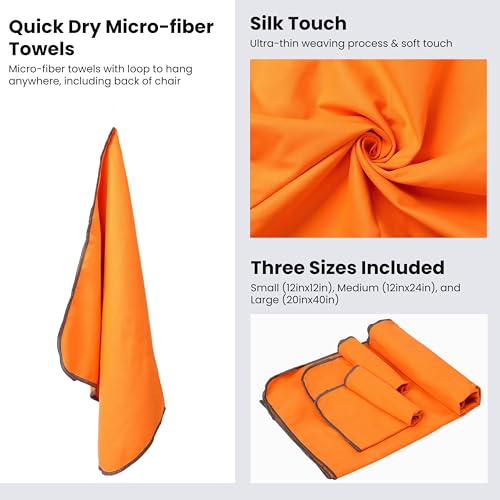 Advnture Club Portable Camping Chair with 3 Towels | Compact, Foldable & Sturdy - Lightweight Backpacking Chair for Campin...