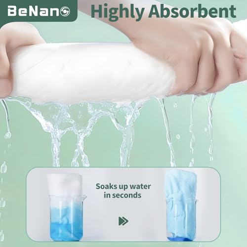 Benano Premium Disposable Towel, 100% USDA Biobased 55 in x 27.5 in Large Bath Towel Travel Towel Washcloth Reusable for H...