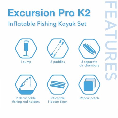 Intex 68309EP Excursion Pro K2 Inflatable Kayak Set: Includes Deluxe 86in Kayak Paddles and High-Output Pump – SuperTough ...