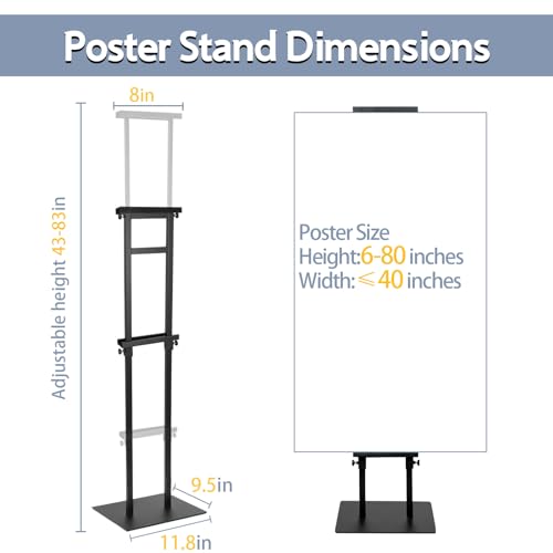 STANDNEE 2PACK Poster Stand Adjustable Poster Holder Stand, Foam Board Stand for Display, Heavy Duty Pedestal Sign Holder,...